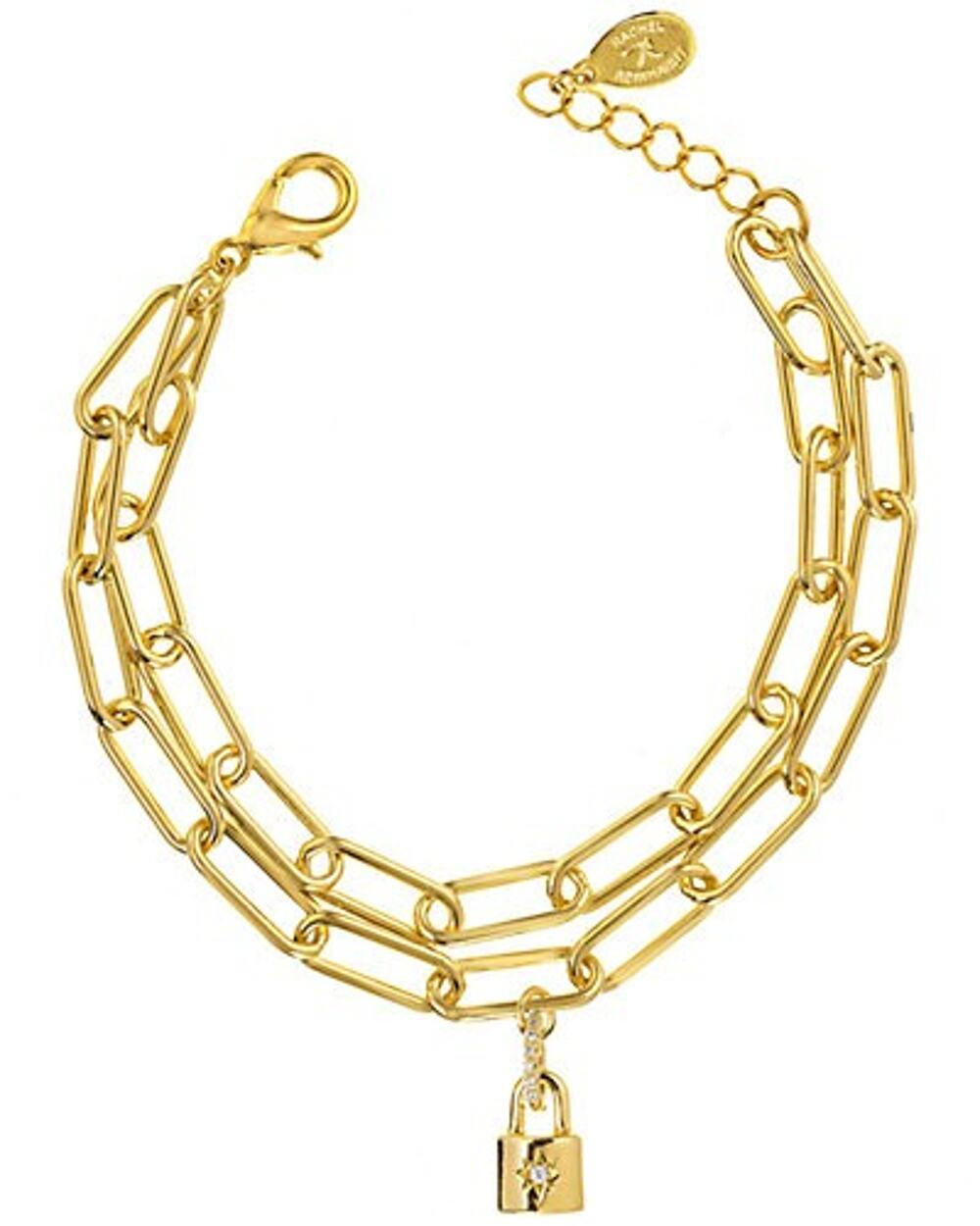 Gilt Customer Service 14k Over Silver Cz Paperclip Char - OS